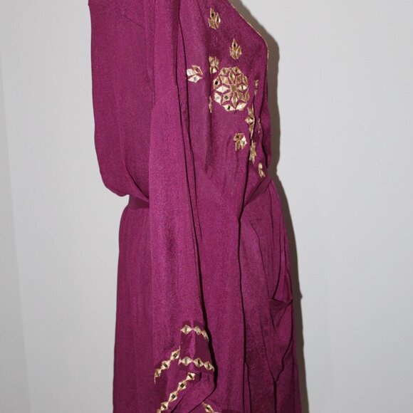 NWT Miss June Dark Fuhsia Embroidery Embellished Belted Kimono Jacket CoverUp OS - Picture 10 of 12
